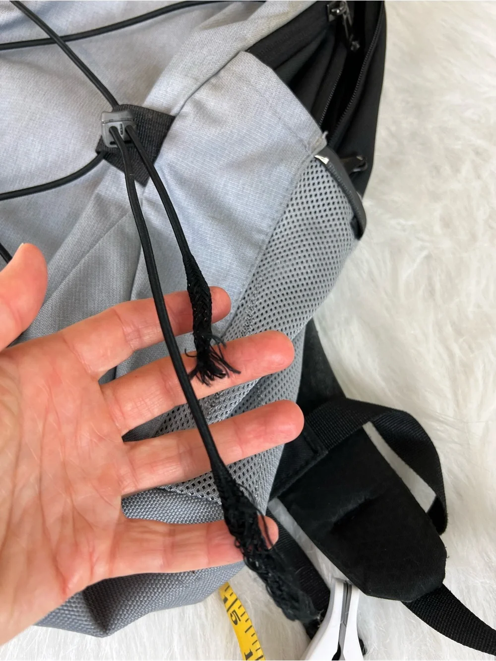 The North Face Light Gray Crestone Backpack with Black Accents